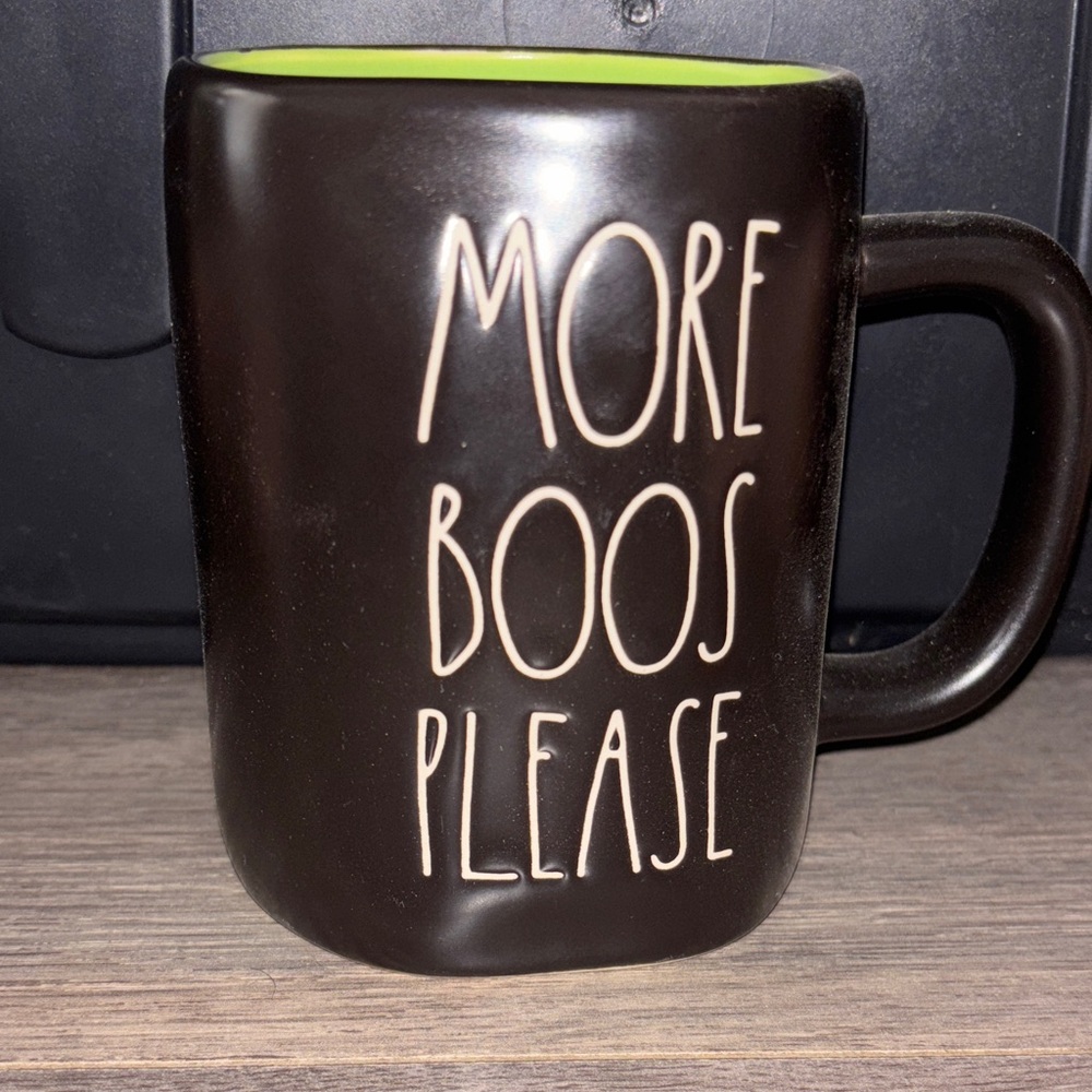 Rae Dunn Halloween- More Boos Please Black and Green Ceramic Mug
